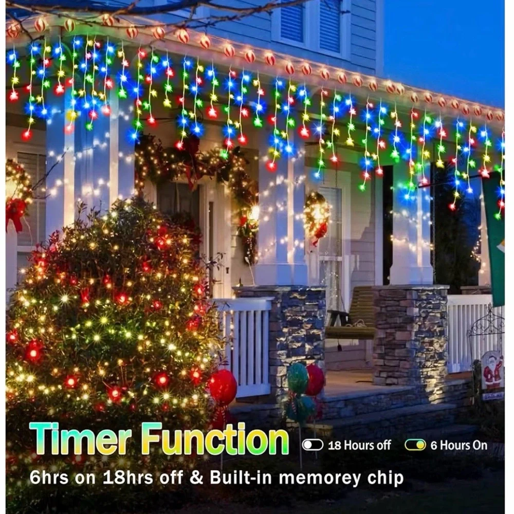 98FT Christmas Lights Outdoor Decorations 900LED Fairy String Light 12   **NEW**